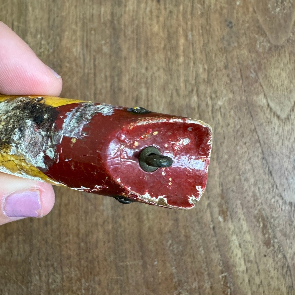 Vintage Heddon Wood Triple Treble Hook Hand‎ painted WELL LOVED fishing lure - Picture 5 of 7